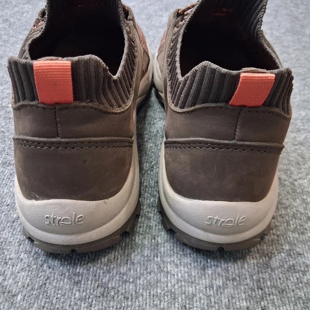 Strole Eastridge S869W Womens 8 Brown Leather Knit Walking Shoes SoftStride Sole